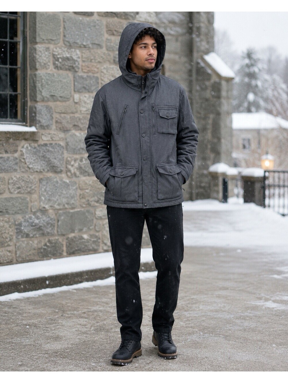 Marc Ecko Cut & Sew Medium Gray Heavy Winter Jacket